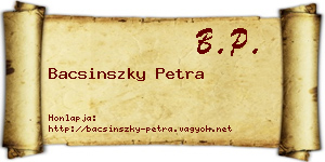 Bacsinszky Petra névjegykártya