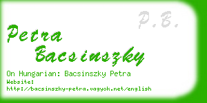 petra bacsinszky business card